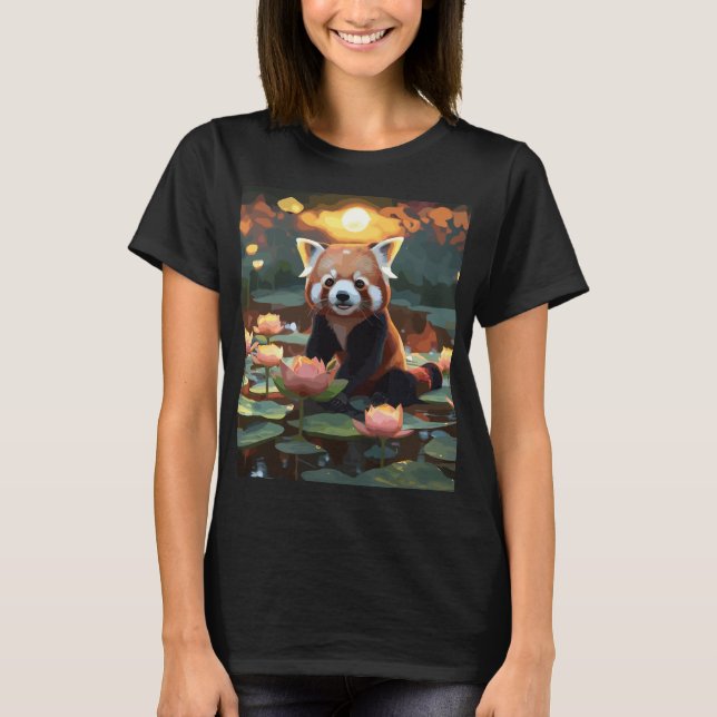 Red panda in lotus pond T-Shirt (Front)