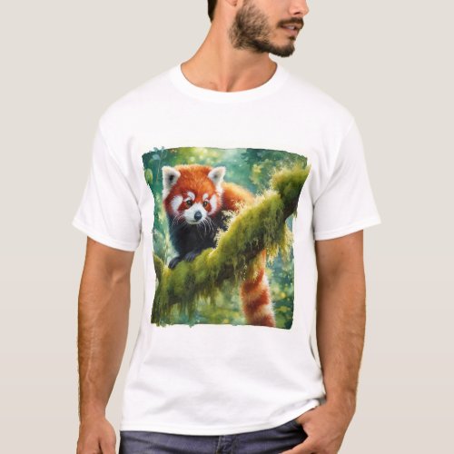 Red Panda in the Forest REF98 _ Watercolor T_Shirt