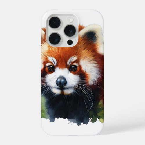 Red Panda in the Wild _ Watercolor iPhone 15 Pro Case