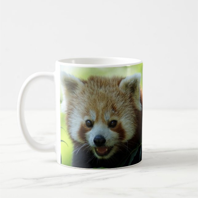 Red panda is awake! coffee mug (Left)