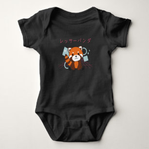 Red Panda Japan Retro 90s Kawaii Anime Animals Baby Bodysuit