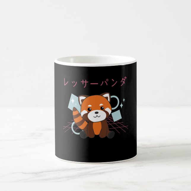 Red Panda Japan Retro 90s Kawaii Anime Animals Coffee Mug (Center)