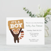 Red Panda Jungle Baby Shower Invitation (Standing Front)