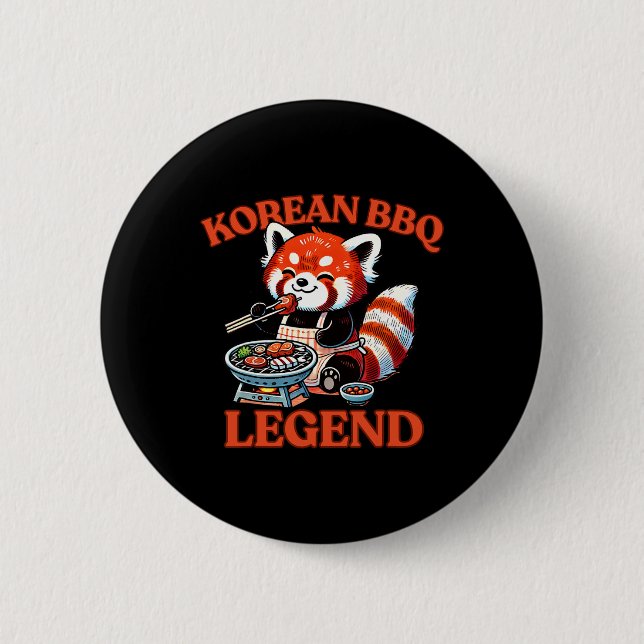 Red Panda Korean Bbq Legend  Button (Front)