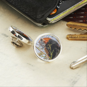 Red panda lapel pin