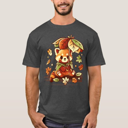 Red panda leaf umbrella T_Shirt