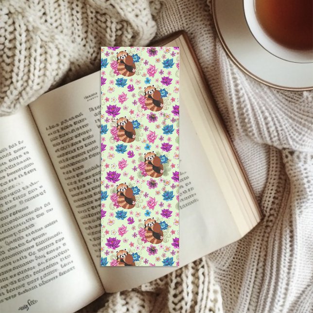 Red Panda Lotus Flowers Henna Bookmarks (Creator Uploaded)