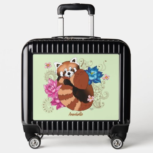 Red Panda Lotus Flowers Henna Luggage
