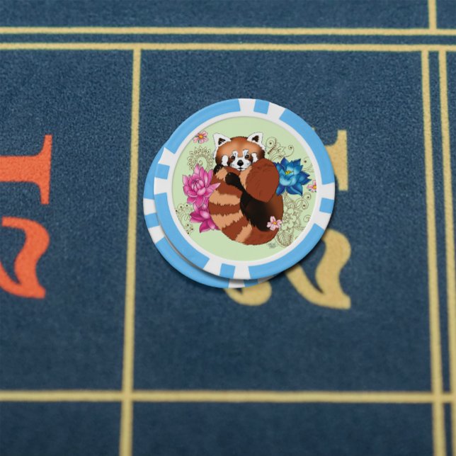 Red Panda Lotus Flowers Henna Poker Chips (Creator Uploaded)