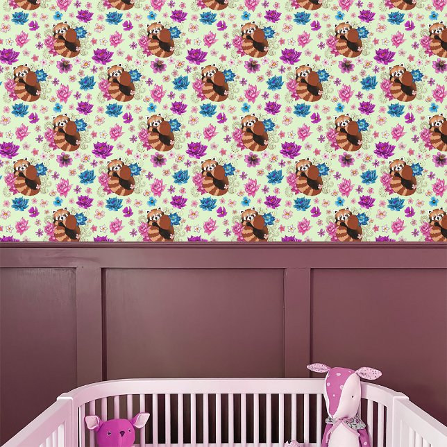 Red Panda Lotus Flowers Henna Wallpaper (Creator Uploaded)