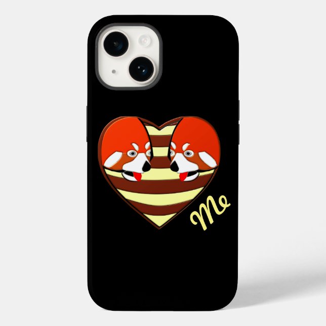 Red Panda Love heart Case-Mate iPhone Case (Back)