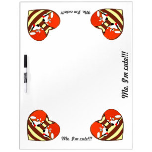 Red Panda Love heart Dry-Erase Board