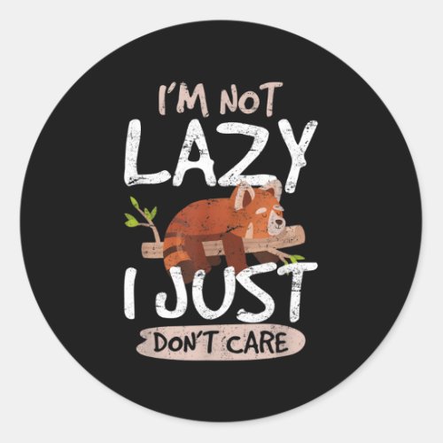 Red Panda Love Lazy Panda Bear For Zoologist Not L Classic Round Sticker