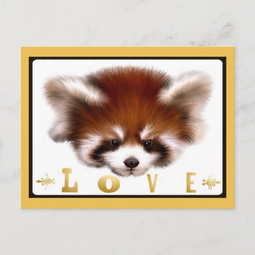 Red Panda Love Postcard