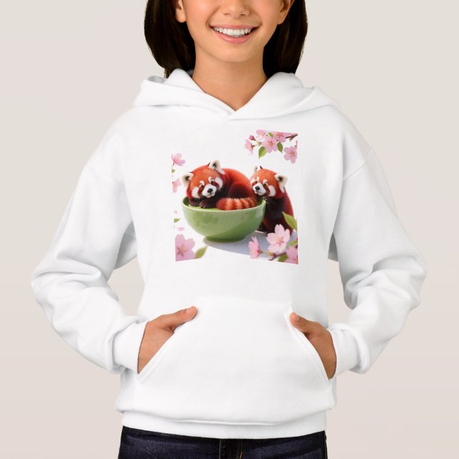 Red Panda Matcha Bowl Hoodie (Front)