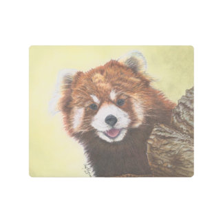 Red panda metal wall art