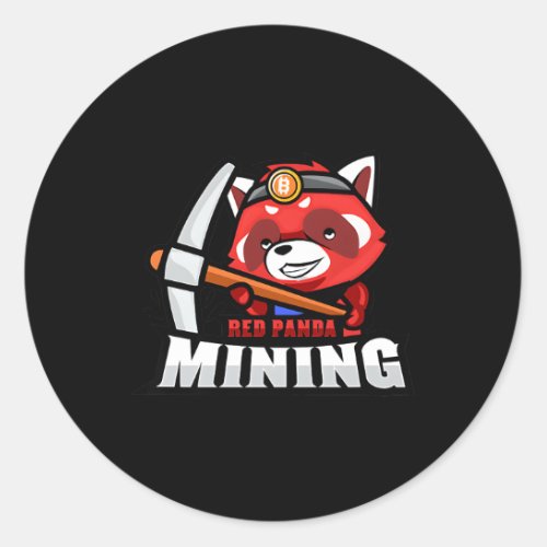 Red Panda Mining Classic Round Sticker