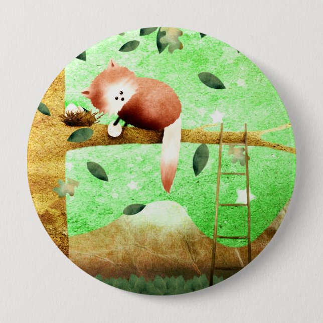 Red panda mountain - button badge (Front)