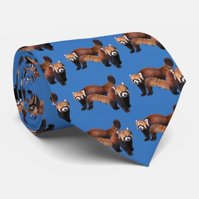 Red Panda Neck Tie (Rolled)