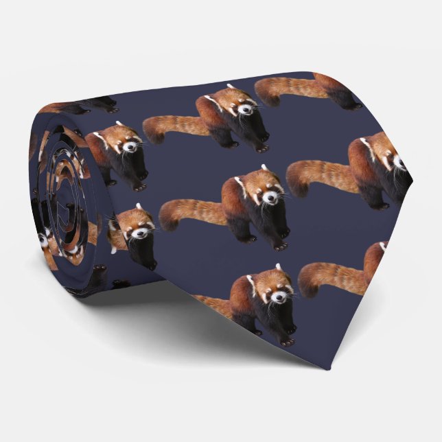 Red Panda Neck Tie (Rolled)
