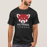 Red Panda Network Black T-shirt at Zazzle