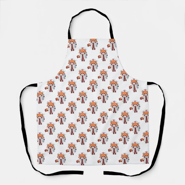 Red Panda Nurse Apron (Front)