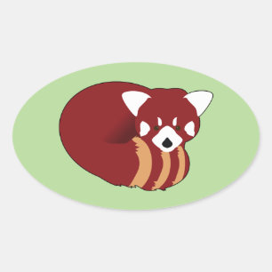 Red Panda Oval Sticker