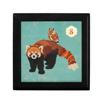 Red Panda & Owl Gift Box by Greyszoo at Zazzle