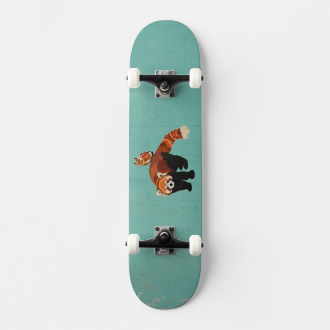 Red Panda & Owl Skateboard Deck (Front)