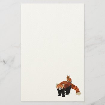 Red Panda & Owl Stationery by Greyszoo at Zazzle