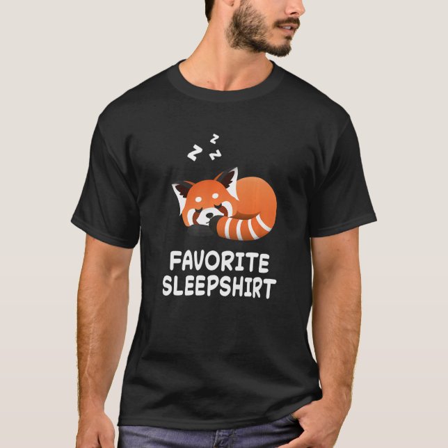 Red Panda Pandas Nap Sleeping Sleep Pajama Pajamas T-Shirt (Front)