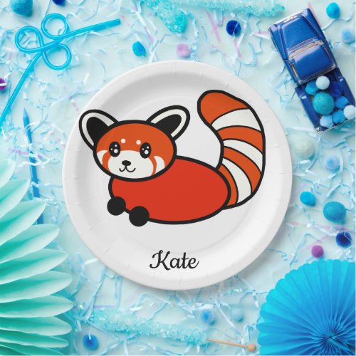 Red Panda Paper Plates