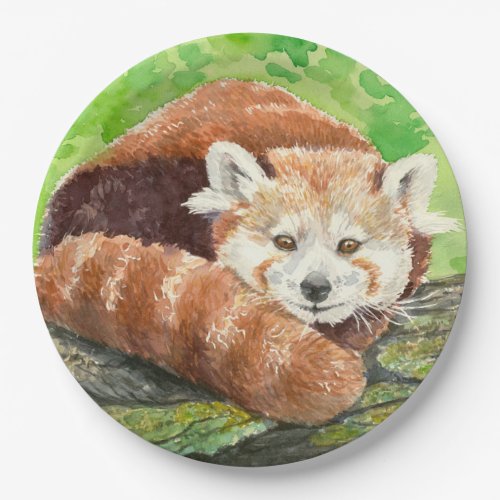 Red panda paper plates