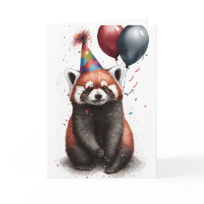 Red Panda Party Greeting Card