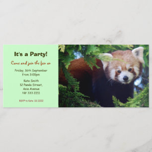 Red Panda Party Invitation