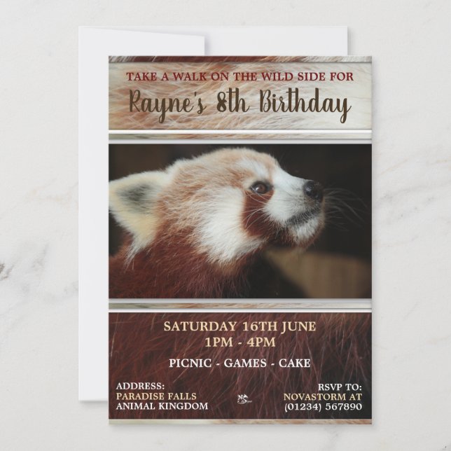 Red Panda Party Invitations (Front)