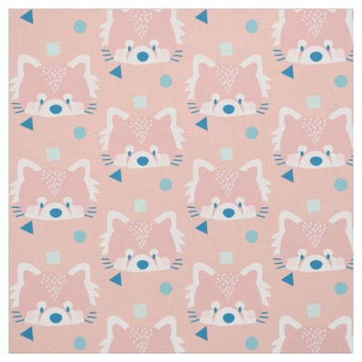 Red Panda Pattern Modern Pink Fabric
