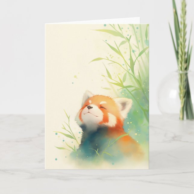 Red Panda Peaceful Bliss Card (Front)