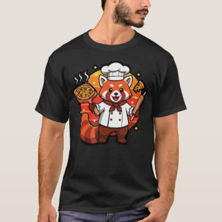 Red Panda Pizza Chef Cooking T-Shirt