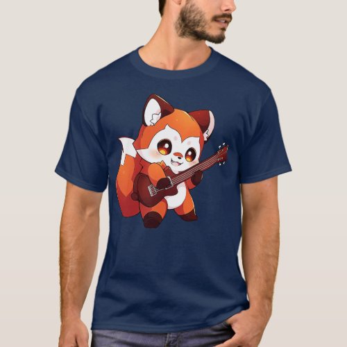 Red Panda playing guitar 5 T_Shirt