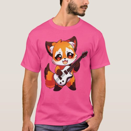 Red Panda playing guitar 6 T_Shirt