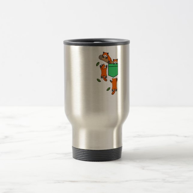 Red Panda Pocket Cute Pet Animal Pandas Lover Grap Travel Mug (Center)