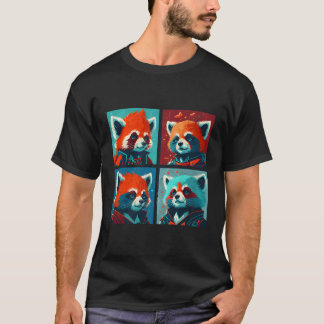 Red Panda Pop Illustration Colorful Animal T-Shirt