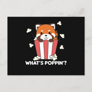 Red Panda Popcorn Whats Poppin Funny Postcard