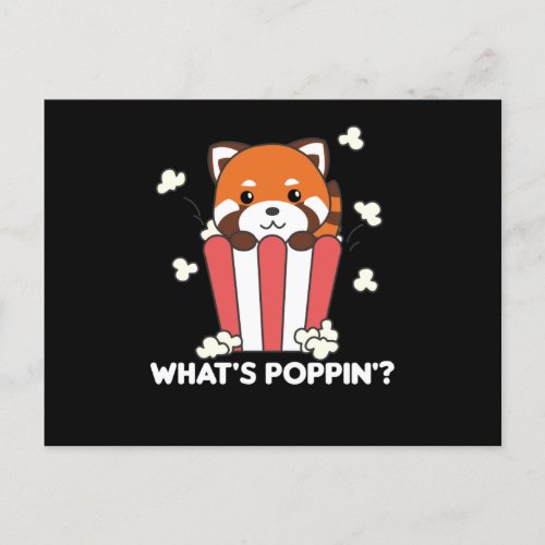 Red Panda Popcorn Whats Poppin Funny Postcard