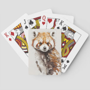 Red Panda Portrait Animal Painting Wildlife Forest Poker Cards