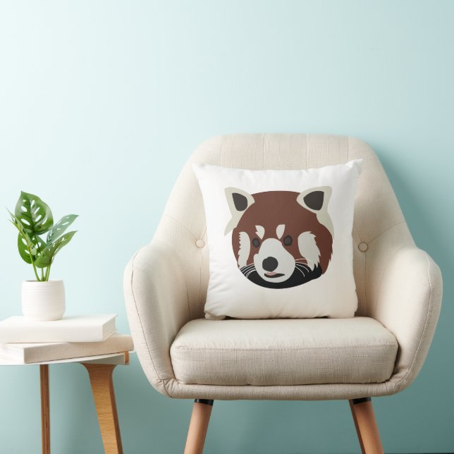 Red Panda Raccoon Red Panda Throw Pillow (Chair)