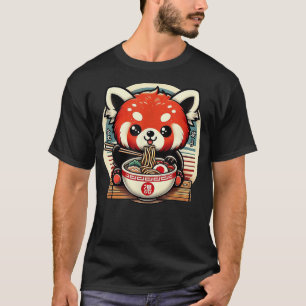 Red Panda Ramen Kawaii Neko Japanese Noodles Aesth T-Shirt