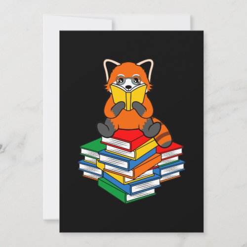Red Panda Reading Books Cute Pet Animal Pandas Lov Thank You Card