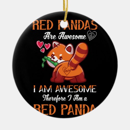 Red Panda Red Panda Lover Red Panda Ceramic Ornament